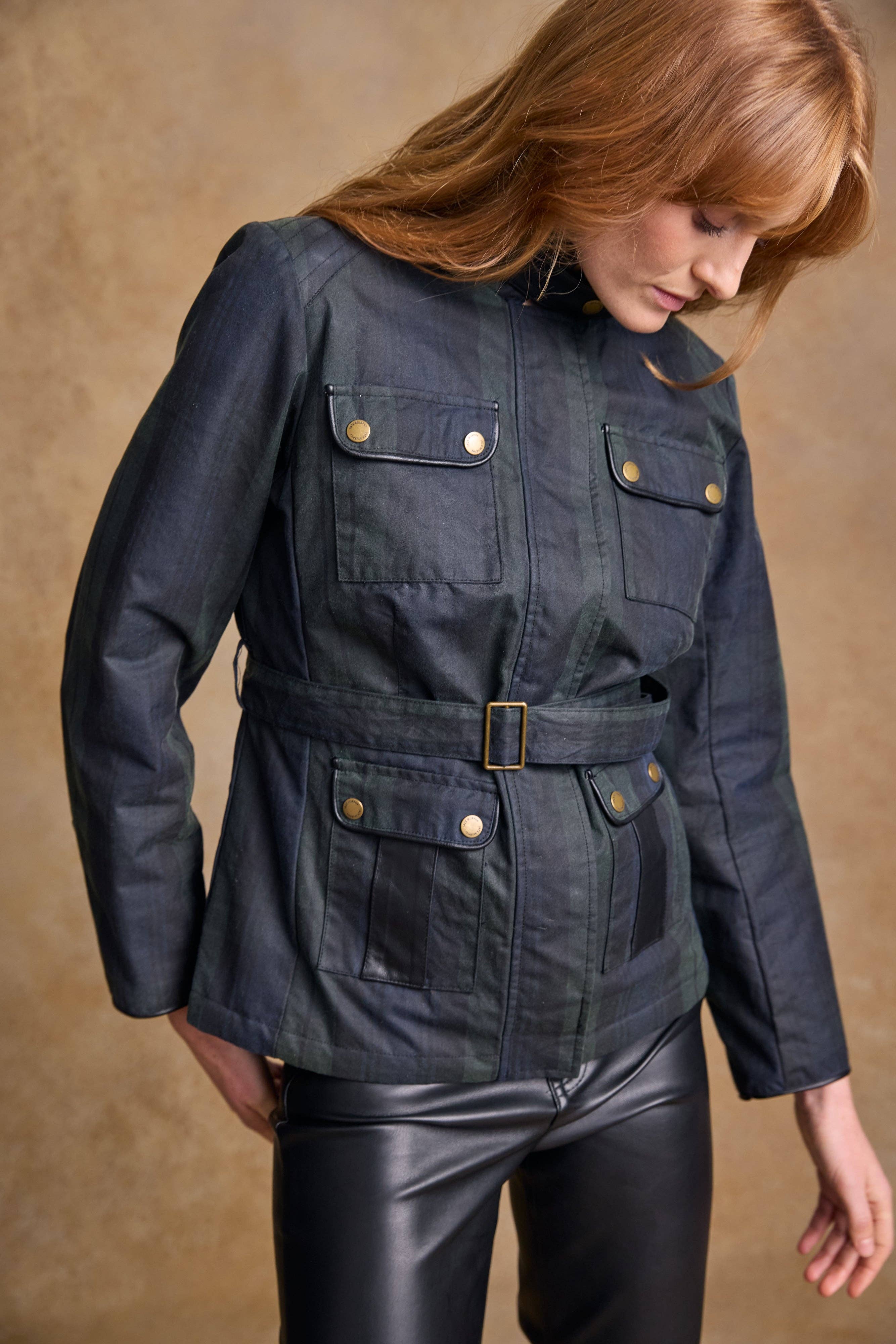Jack Murphy Clothing - Wholesale Jacket - Women's - Cara Utility Wax Jacket - Blackwatch3