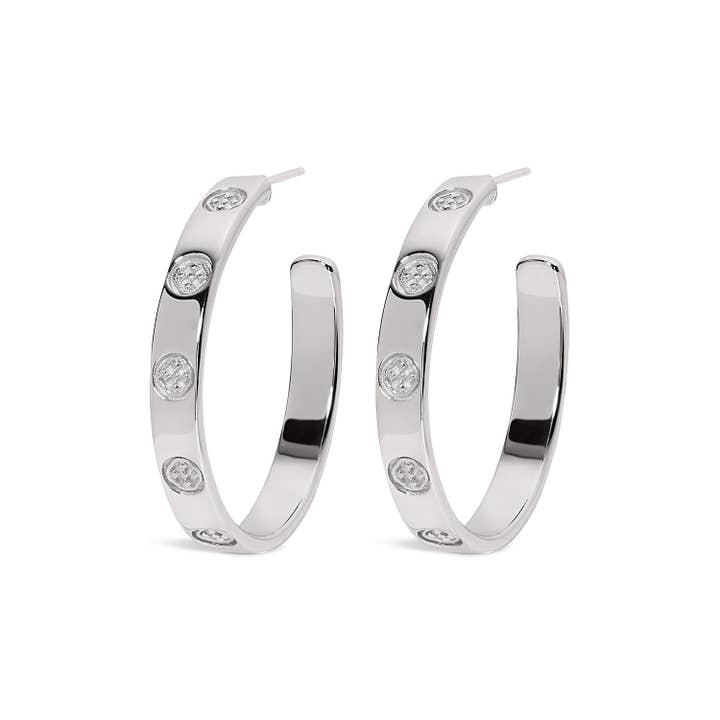 Gracewear Collection - Wholesale Hoop Earrings - shield embossed earrings