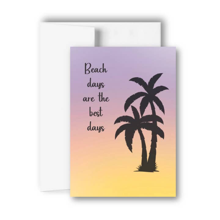 Vänskapskort – Solnedgång & Palmdesign för wholesale av Brandi Creations Design Studio
