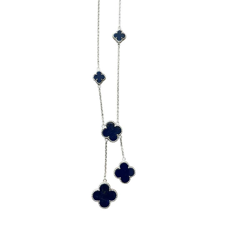 Colar Quatrefoil: Fé:Esperança:Amor:Sorte, Lápis-lazúli por atacado de Mined Jewels