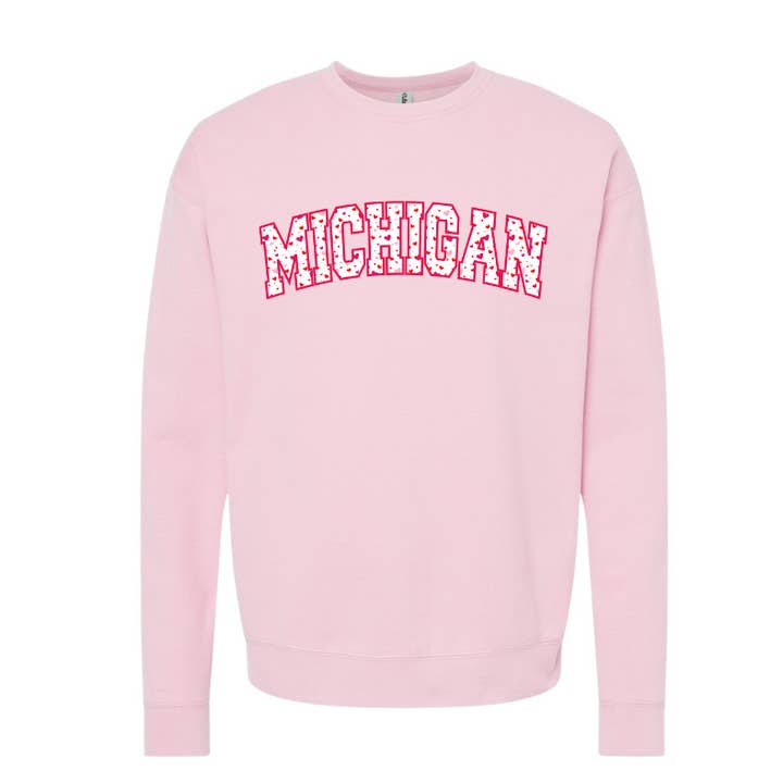 Sweatshirt ras du cou : Michigan Arch cœurs pour la vente par My State Designs