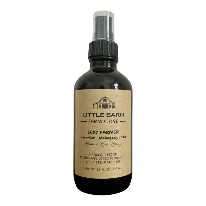 Sexy Farmer Room Spray - Geranium, Mahogany & Oak for wholesale by Little Barn Farm Store