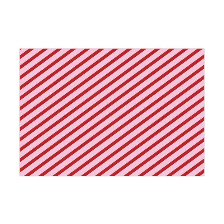 Papier d'emballage à rayures diagonales roses et rouges pour la vente par kierst