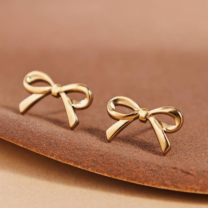 Brincos de Prego com Laço Estilo Minimalista Fofo por atacado de Revelari