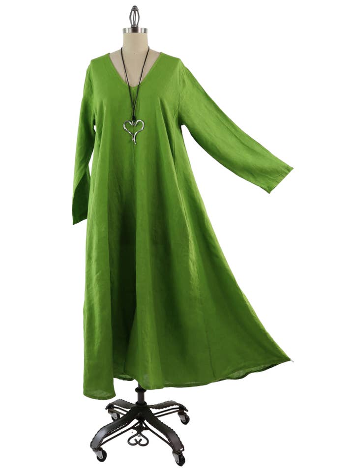 LINEN AND GAUZE - Wholesale Dress - Women's - Linen Women summer dress Swing Maxi Dress in washed linen 6