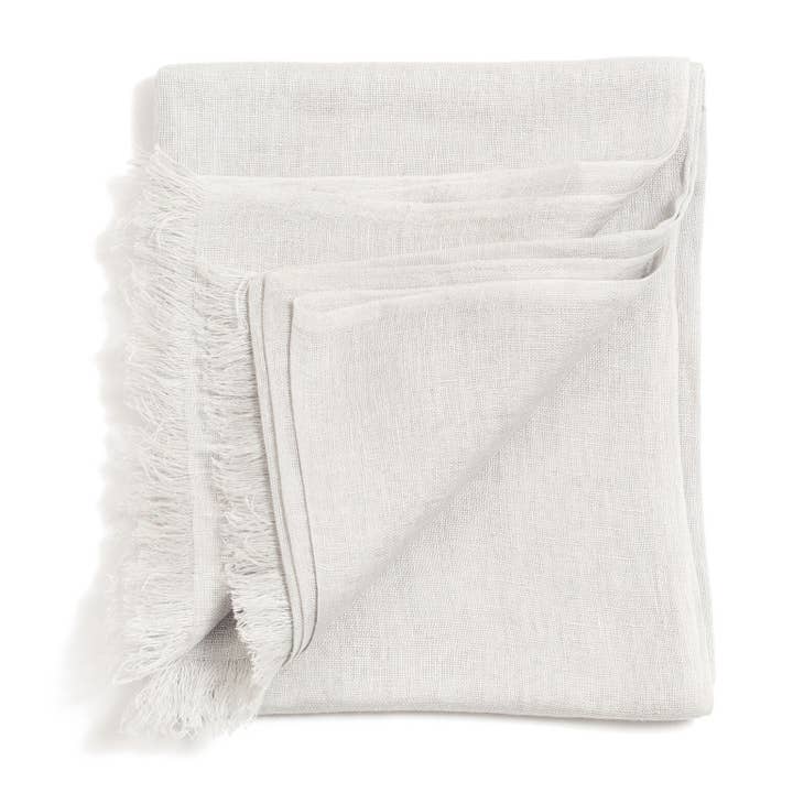 Variously - Wholesale Scarf - Women's - Pebble Soft Gray Handloom Modern Artisanal Linen Scarf