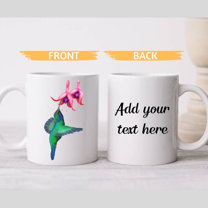 MerikaArt – Großhandel Kaffeebecher – Kolibri und Fuchsie Keramik-Kaffeetasse2