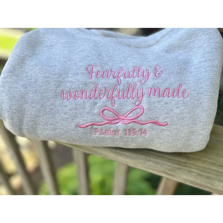 Your Embroidery Girl - Wholesale Sweatshirt - Women's - Fearfully & Wonderfully Made Embroidered JERZEES Crewneck