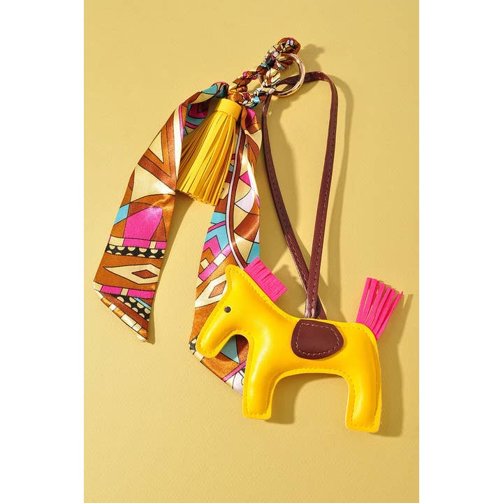 anbfashion - Wholesale Keychain - Women's - PONY HORSE SCARF BAG CHARM TASSEL KEYCHAIN
