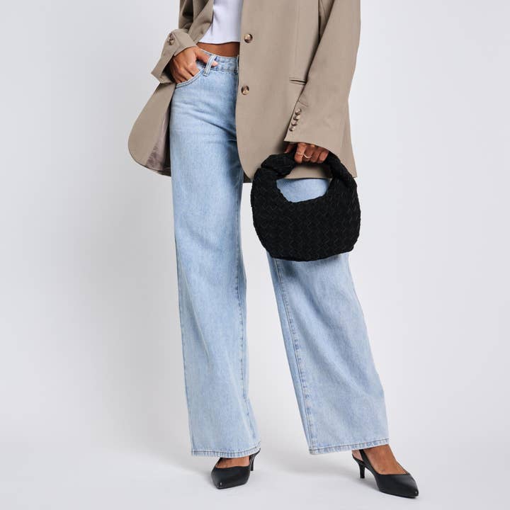 Moda Luxe - Wholesale Clutch Bag - Women's - Autumn Woven Genuine Suede Leather Clutch