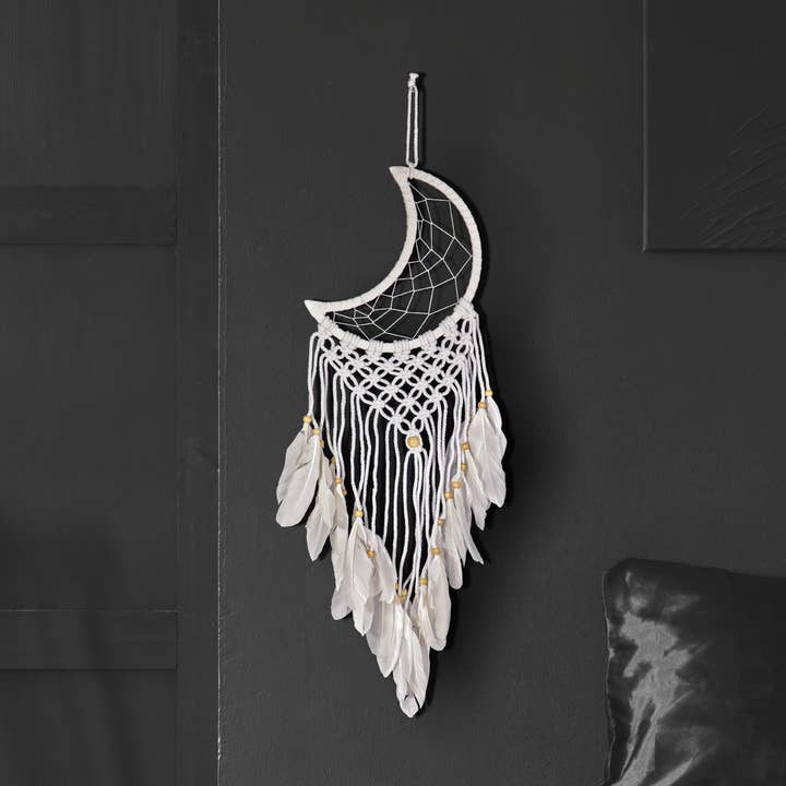 Luna atrapasueños en blanco (mediana) para venta al por mayor de Natures Artifacts Inc