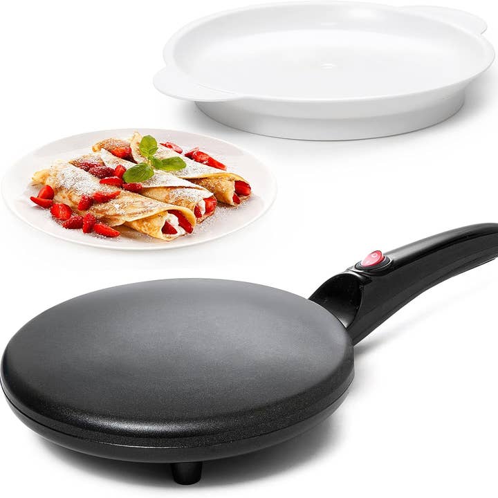 Electric Crepe Maker With Auto Power Off, 8 Inch Portable Crepe Maker & Non-Stick Dipping Plate, On/Off Switch, Nonstick Coating & Automatic Temperature Control, Pan Apo for wholesale by Moss & Stone