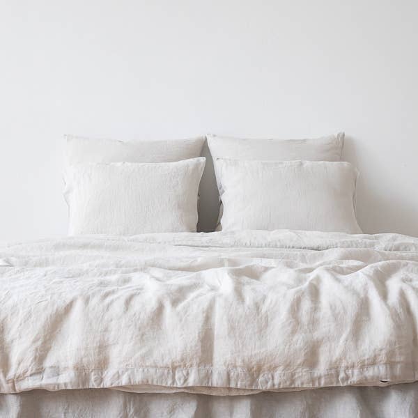 LinenMe - Vente Draps-housses - Drap-housse en lin Silver Stone Washed2