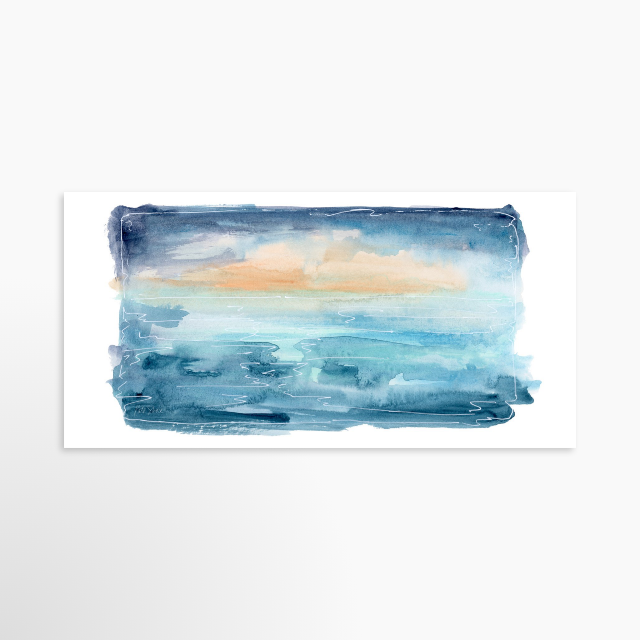 Kate Shore Fine Art - Wholesale Art Print - Print | Beach Walk Sketch 4, Long Print0