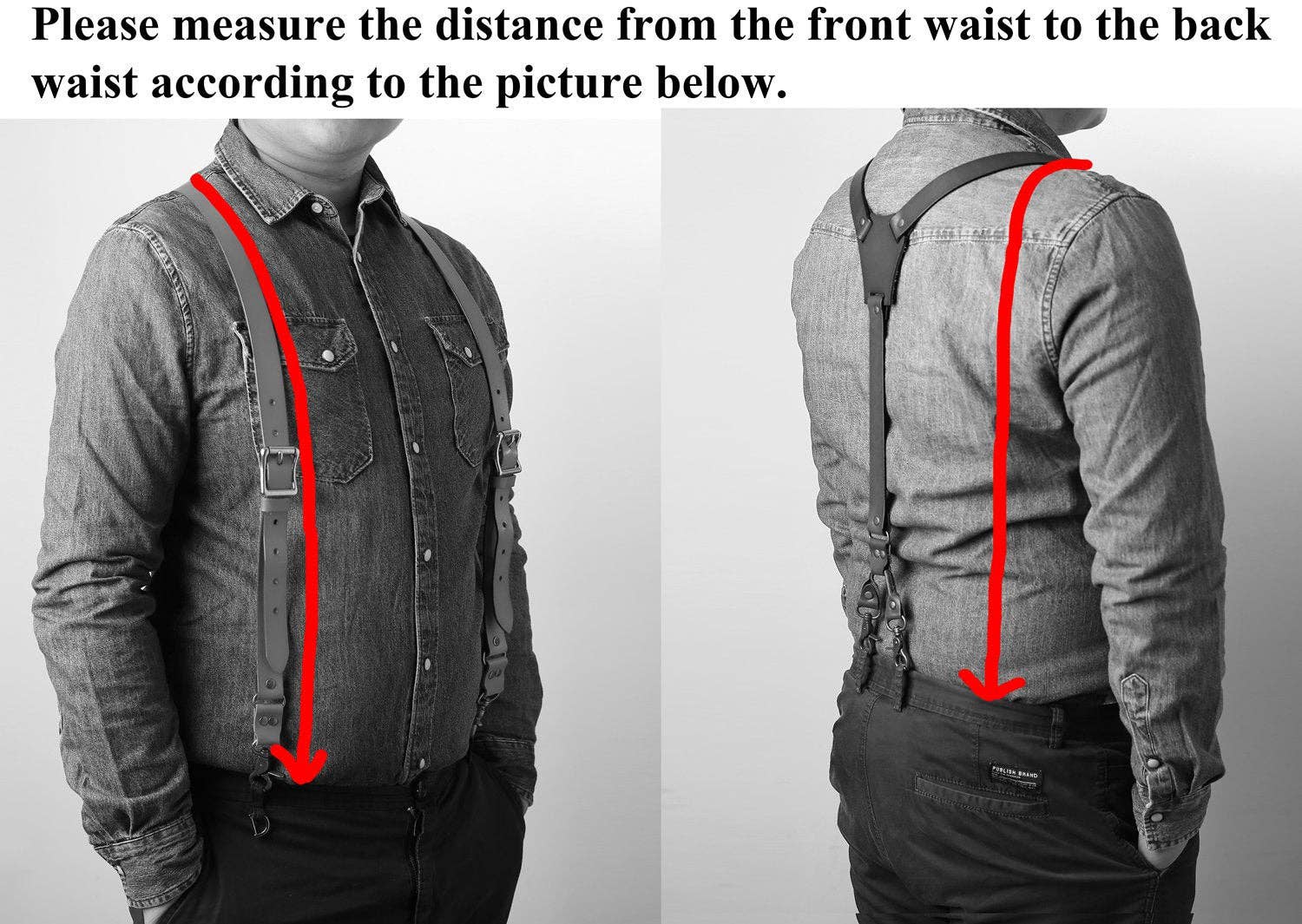 Marron Bretelles en cuir pour hommes, bretelles pour garçons d'honneur en vente sur Faire8