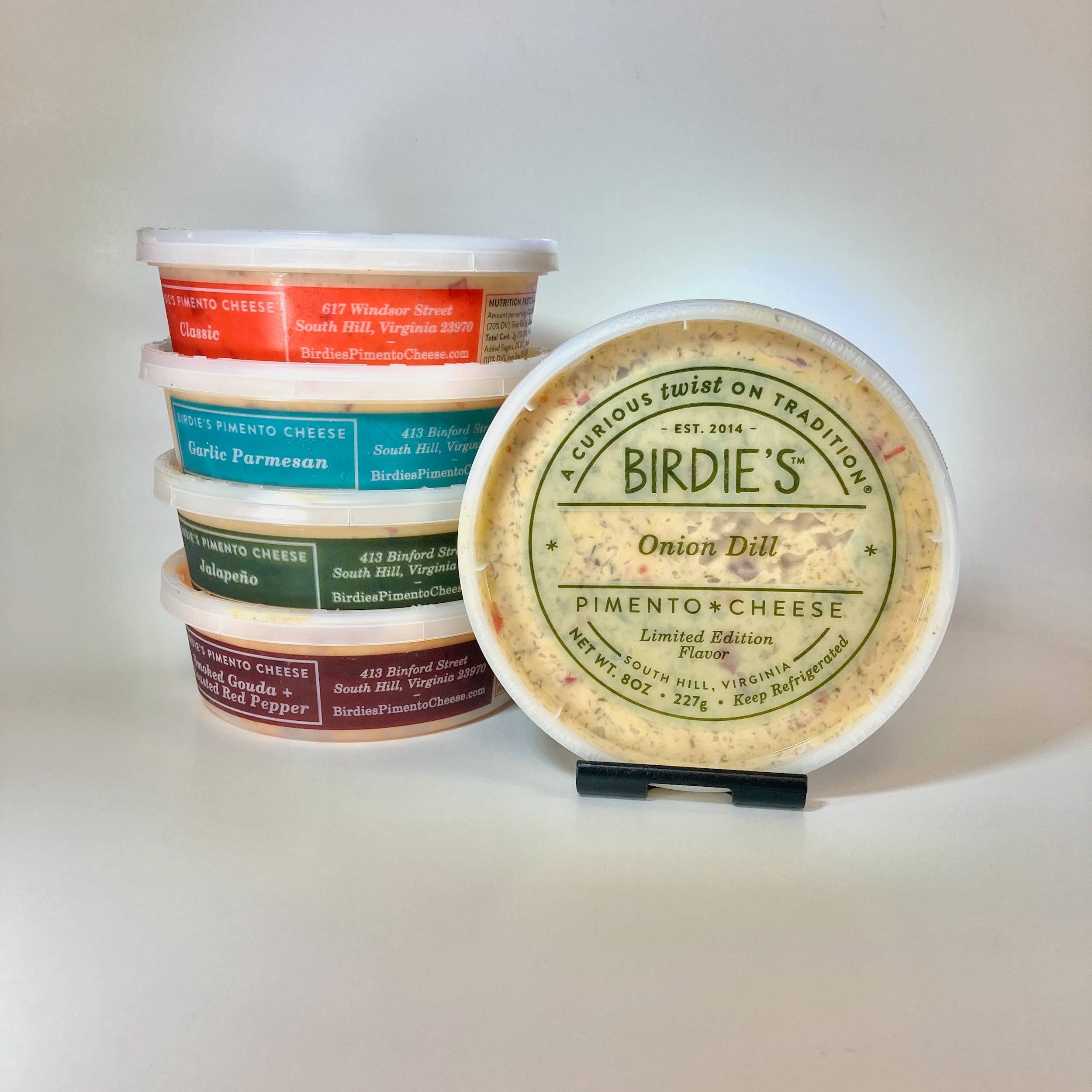 Birdie's Pimento Cheese - Vente Fromages - Pack de démarrage - Oignon Aneth, Mélange de 5 Saveurs Fromage Pimento