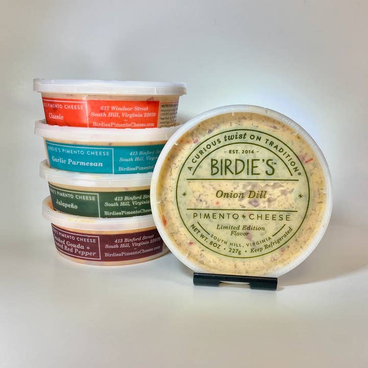 Pack de démarrage - Oignon Aneth, Mélange de 5 Saveurs Fromage Pimento pour la vente par Birdie's Pimento Cheese