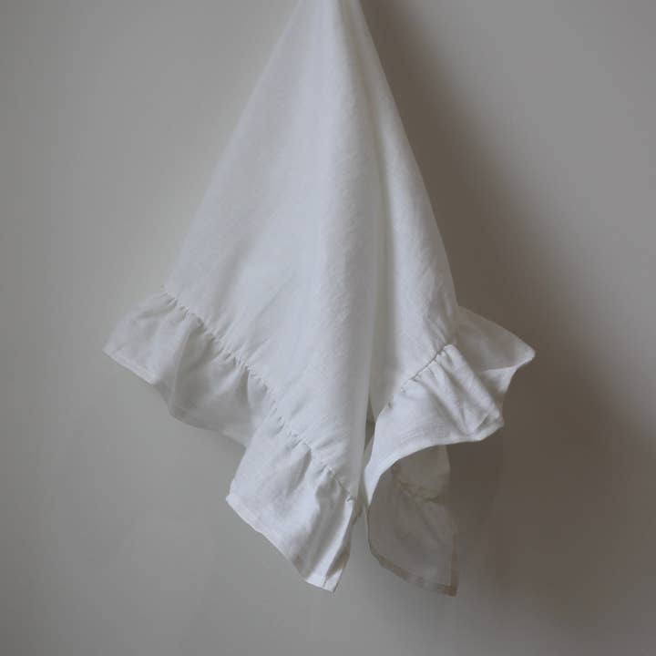 PJ Society - Wholesale Tea Towel - The Sadie Ruffle Tea Towel- White1