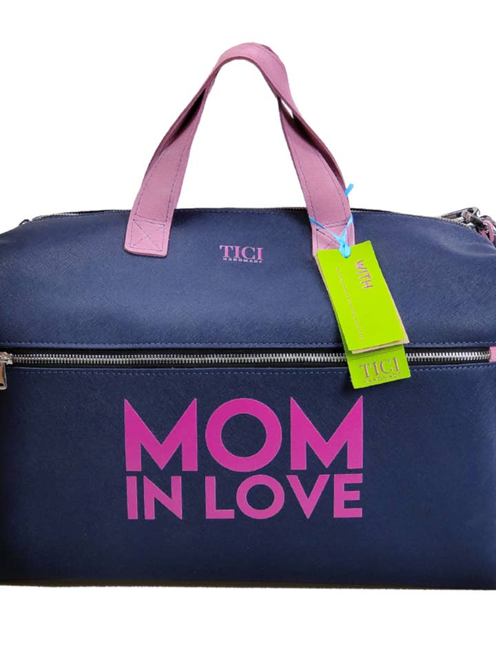 Mommy Bag modello Rose | Bauletto viola e lilla per la vendita all'ingrosso da parte di TICI Handmade