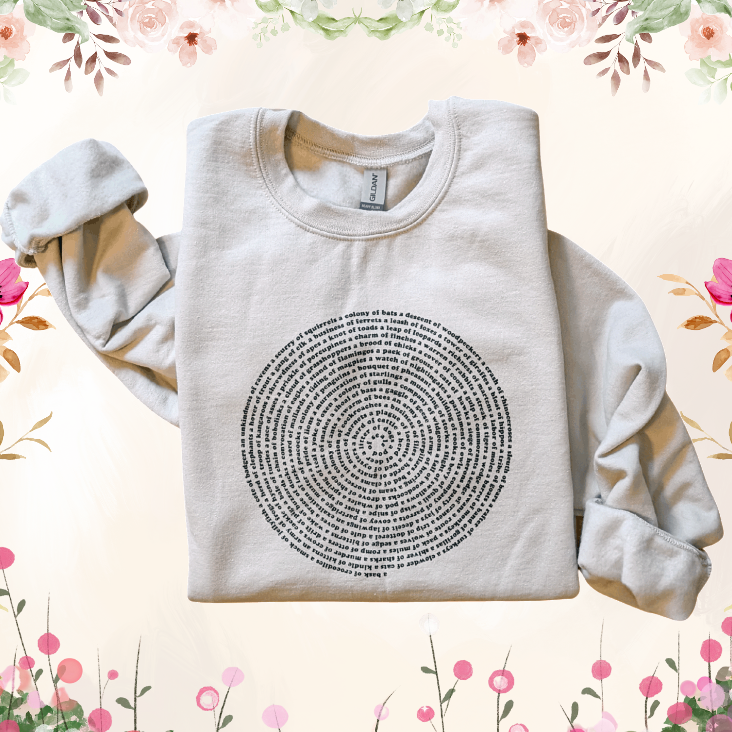 Xenotees - Wholesale Graphic Sweatshirt - Women's - Cozy Collective Animal Nouns Sweatshirt, Bookish Word Lovers7