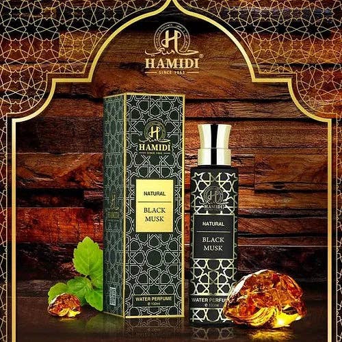 SPRAY DE PARFUM À L'EAU DE MUSC NOIR NATUREL HAMIDI 100 ML pour la vente par Hamidi Oud & Perfumes