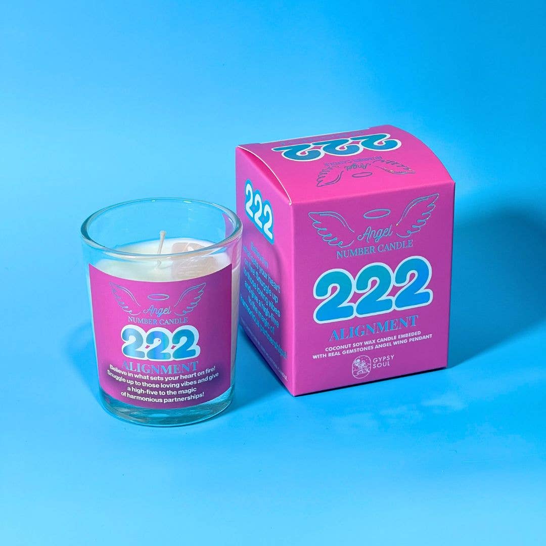 Gypsy Soul - Vente Bougie en bocal - Bougie Lotion Numéro d'Ange avec Pendentif Ange Pierre Précieuse Aile7