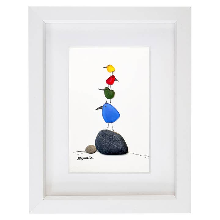 Bird Stack Sea Glasbild Väggkonstdekor för wholesale av UrchinArtworks