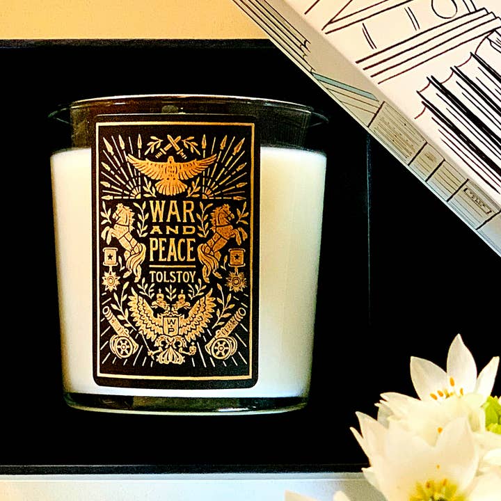Noble Objects - Wholesale Jar/filled candle - "War And Peace" scented book candle SALE1
