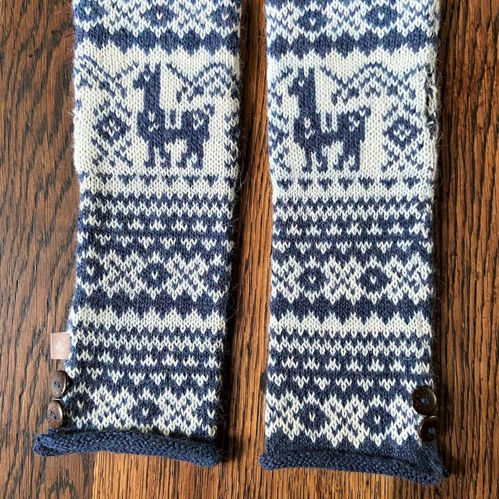 Samantha Holmes Alpaca Clothing and Gifts - Wholesale Mittens - Women's - Alpaca Fair Isle Fingerless Gloves5