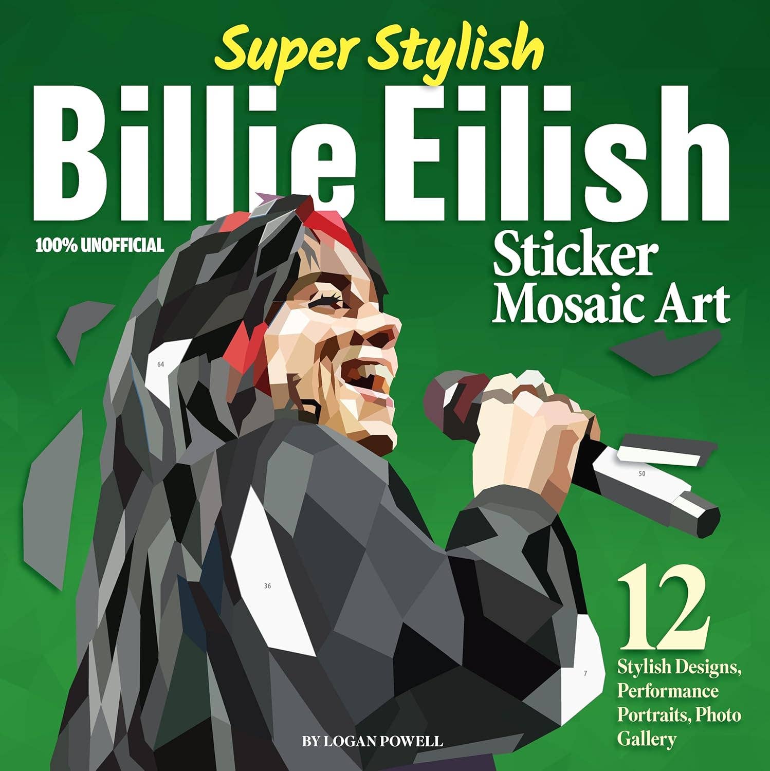 Fox Chapel Publishing - Wholesale Display Book - Super Stylish Billie Eilish Sticker Mosaic Art - 12 Designs0