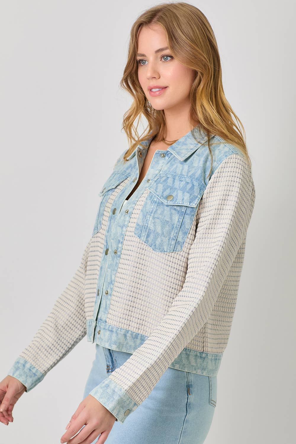 Mystree - Wholesale Denim Jacket - Women's - 60463 Mixed Media Denim Jacket15