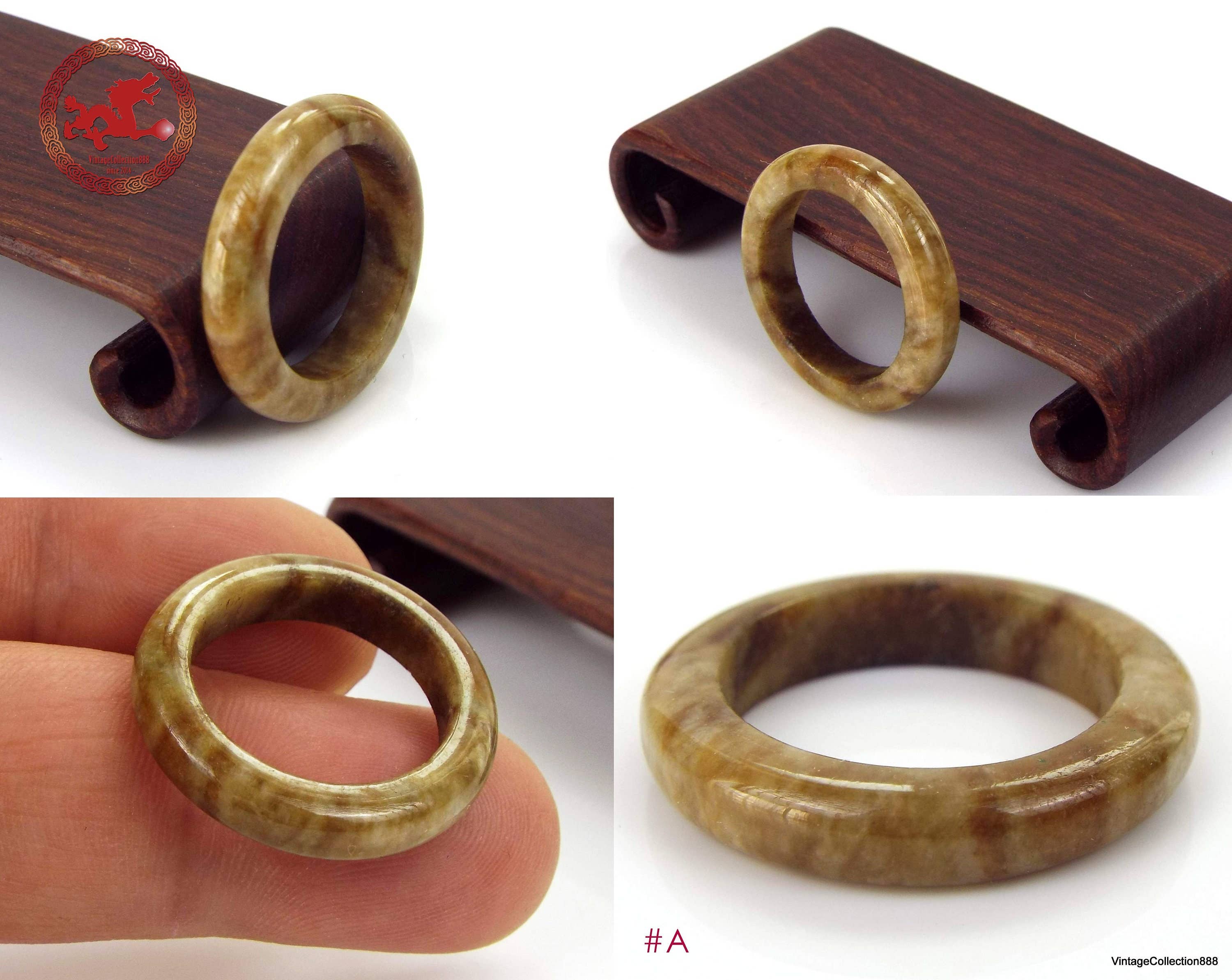 Vintagecollection888 - Wholesale Cocktail/Statement Ring - Authentic Natural Jade- Jadeite Ring Us 7.5 - 17.7Mm7