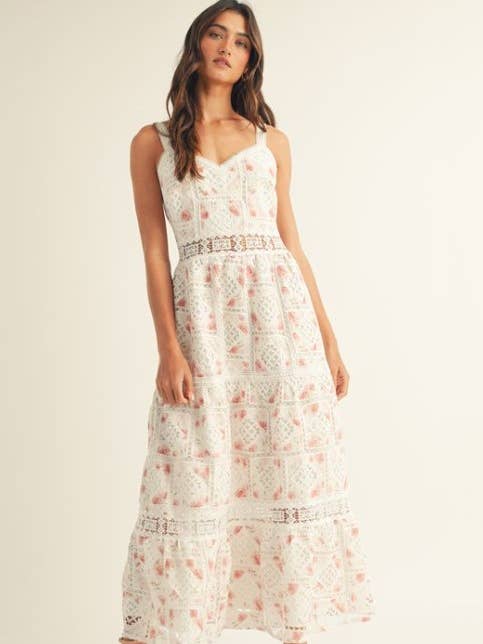 Embroidered Detail Sleeveless Maxi Dress for wholesale by JUST ME