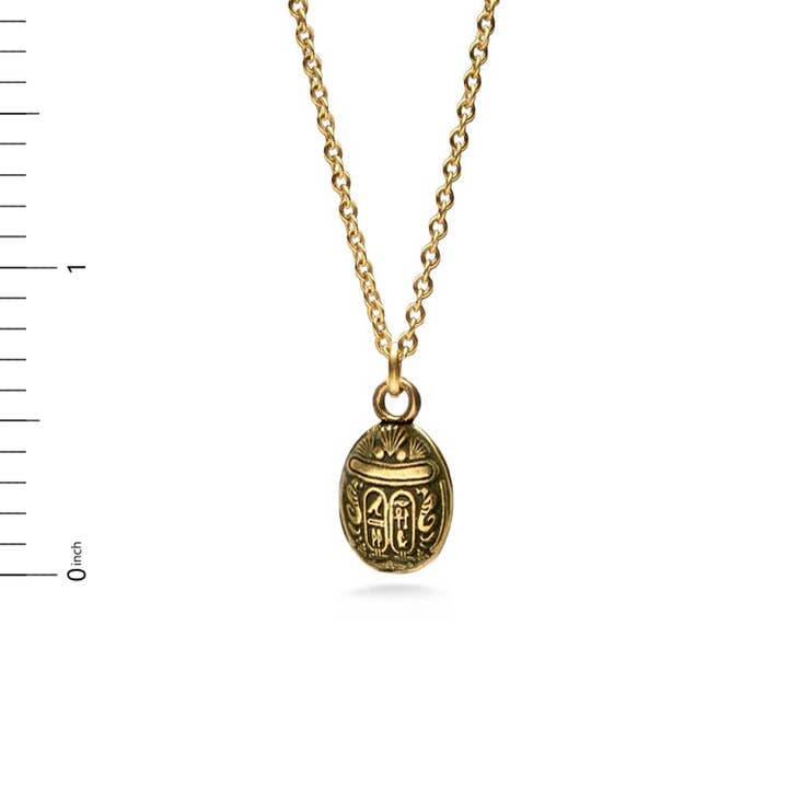 Discoveries, Inc. – wholesale Hänge-/berlockhalsband – Egyptisk skarabé-hänge - Mini, antikguld