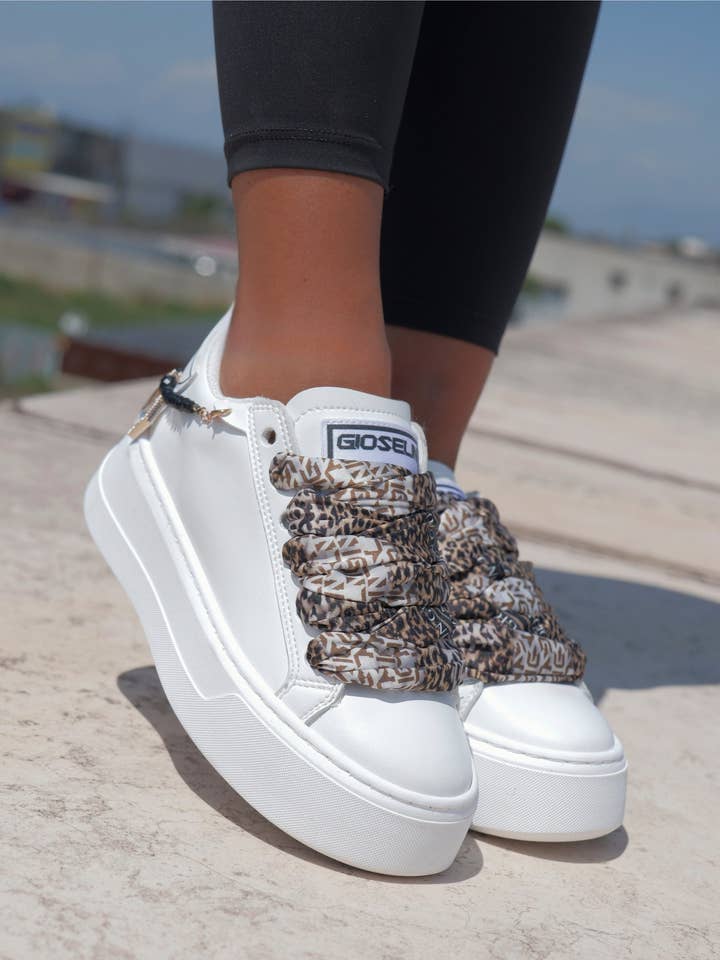 Gioselin - Wholesale Lifestyle Sneakers - Women's - Chunky White Jewelry0