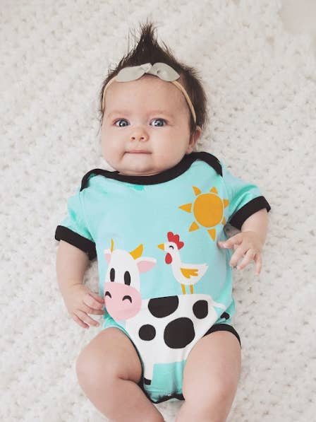 Doodle Pants – wholesale Bodysuit (non-footed) – Baby – Cow Bodysuit - Western Toddler and Baby Clothing0