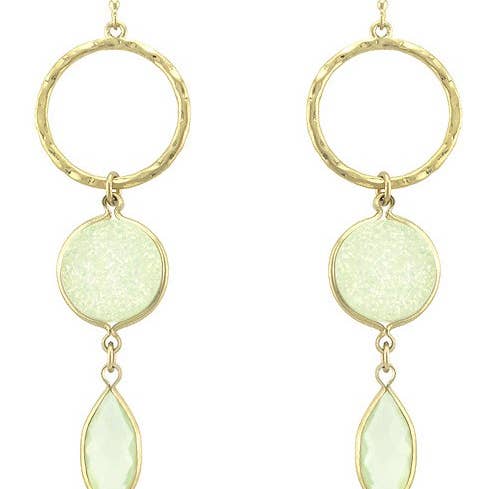 Øreringe - Aqua tredobbelt sten dråbe for engroshandel hos Flirt Jewelry