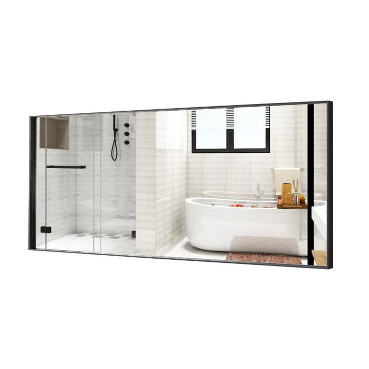 Brio Lighting - Wholesale Wall Mirror - Reflections Modern 30x60" Black Aluminum Framed Wall Mirror
