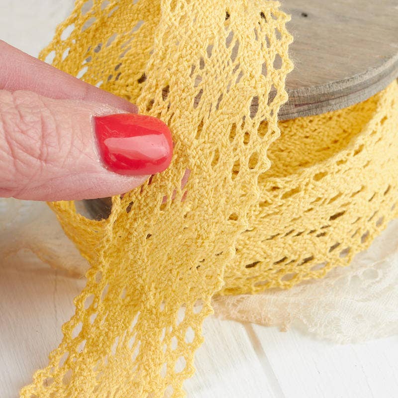 Factory Direct Craft - Wholesale Ribbon - Gift Wrapping - 10 feet x 1 inch Cotton Lace Ribbon Spool - Choose Color1