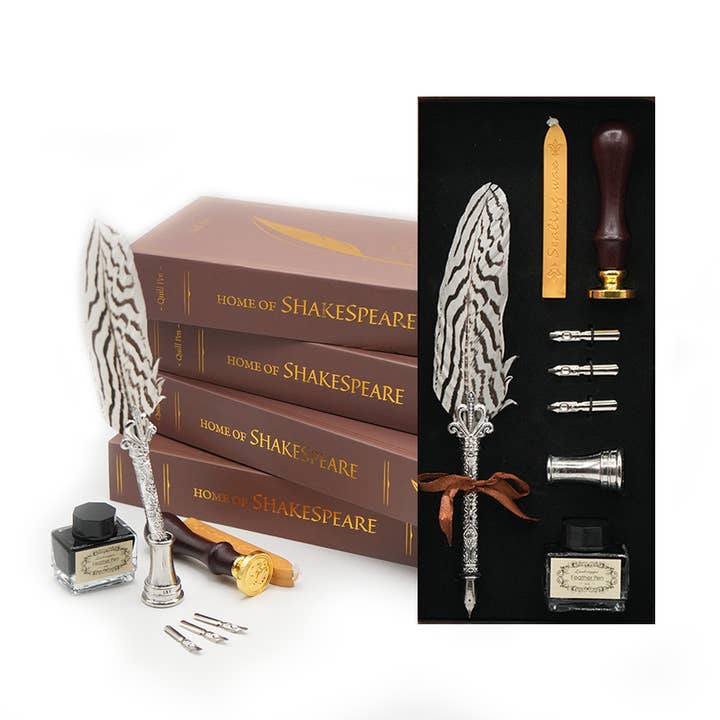 Quill Pen Magnetic Box Gift Set - Snowy for wholesale by Mad Witch Ltd