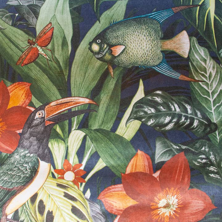 Collection Tropicale Palau Papier Peint Floral Poisson Et Oiseau pour la vente par Galerie Wallcoverings