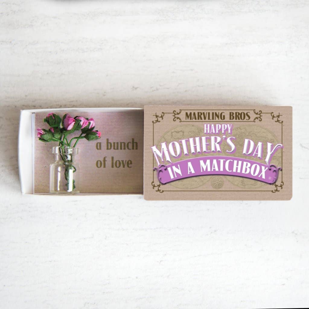 Marvling Bros Ltd – wholesale Mother’s Day card – Happy Mother's Day Bunch of Roses In A Vase In A Matchbox1
