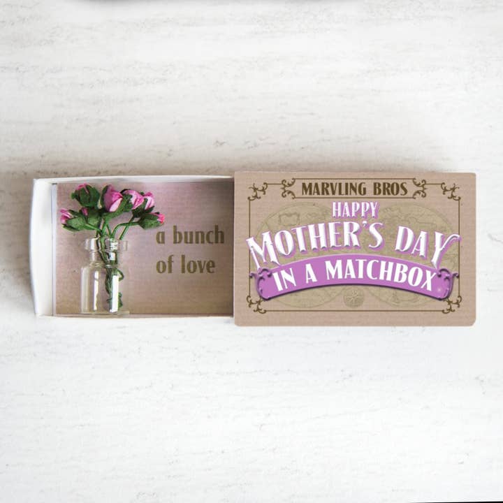 Marvling Bros Ltd – wholesale Mother’s Day card – Happy Mother's Day Bunch of Roses In A Vase In A Matchbox1