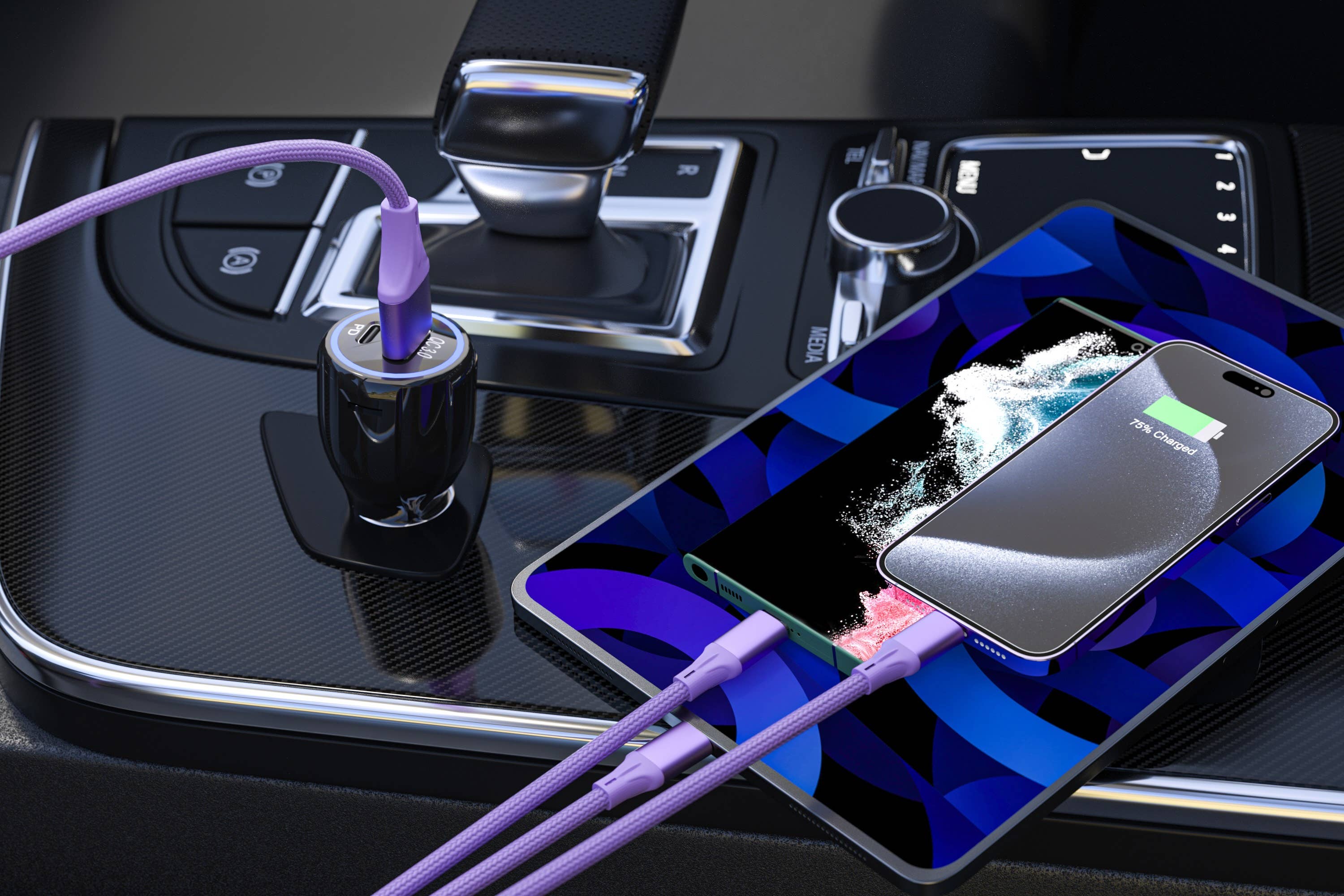 LAX Gadgets - Wholesale Charging Cable - 3-in-1 Cable For IPhone/Ipad & Android Devices - Retail Pack19