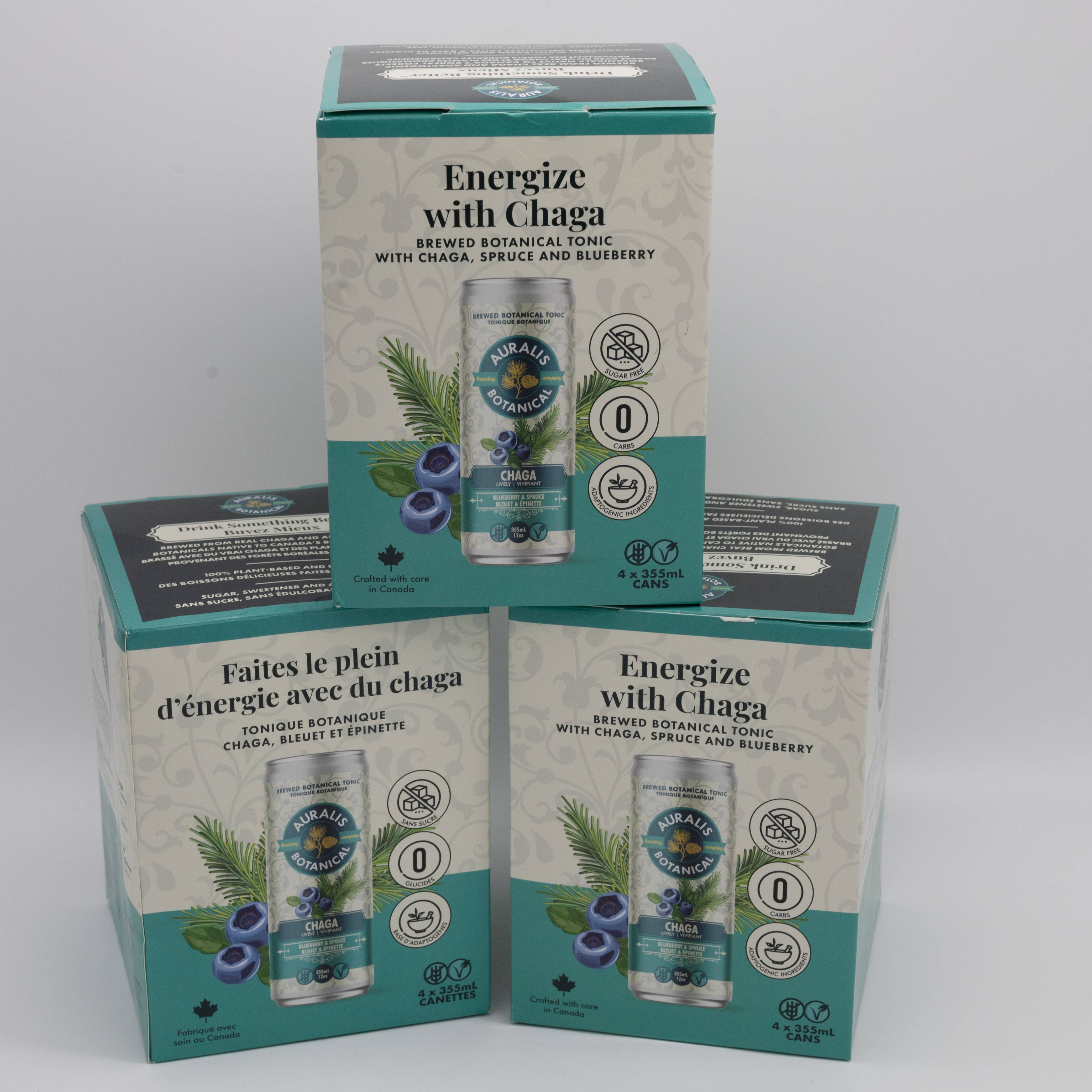 Auralis Botanical Brewing Company - Wholesale Non-Alcoholic Aperitif/Mocktail - Energized Chaga - Pack of 12 Cans1