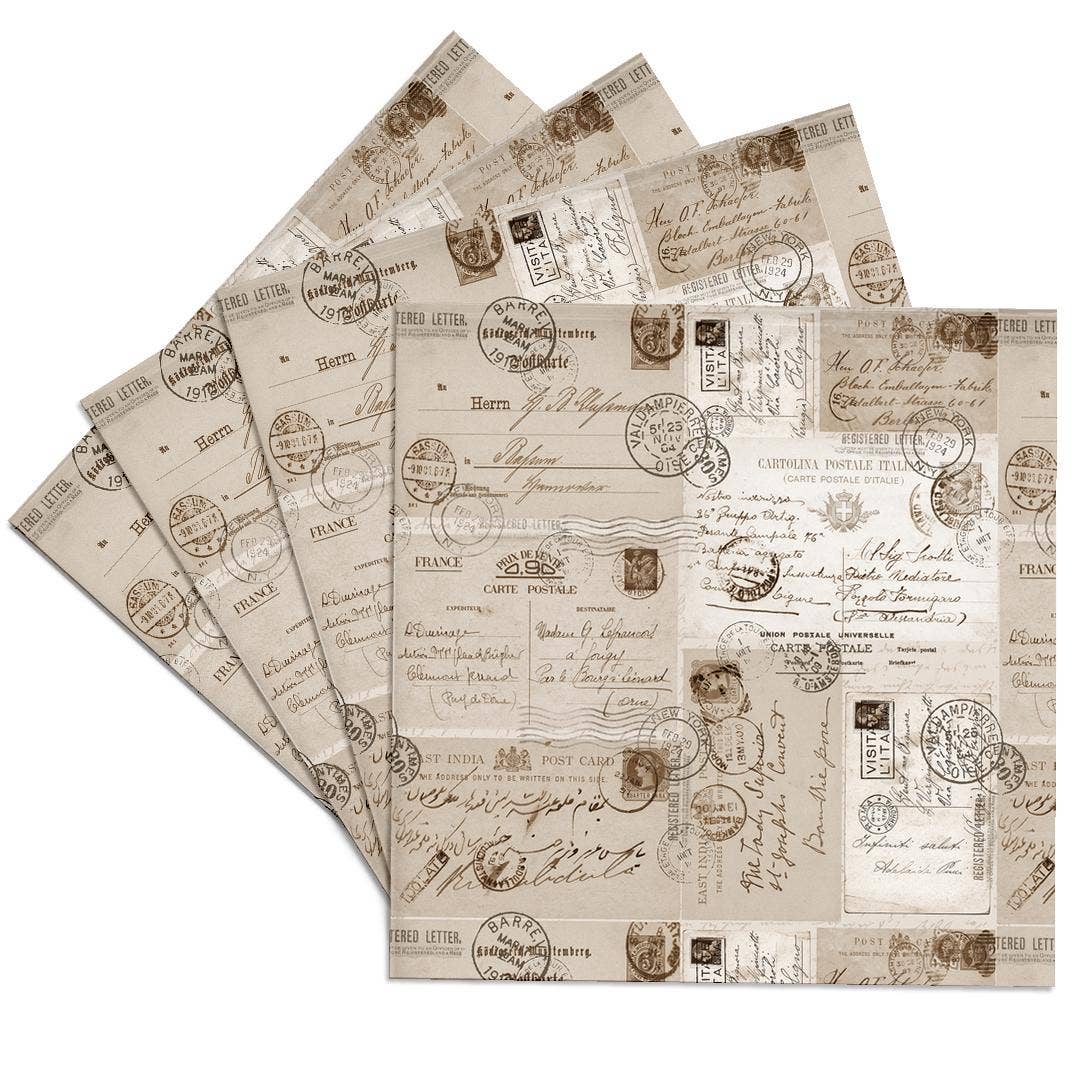 3dRose - Wholesale Coasters - 3dRose, Collage Of Old Letters And Postcards Sepia Color, Coaster0
