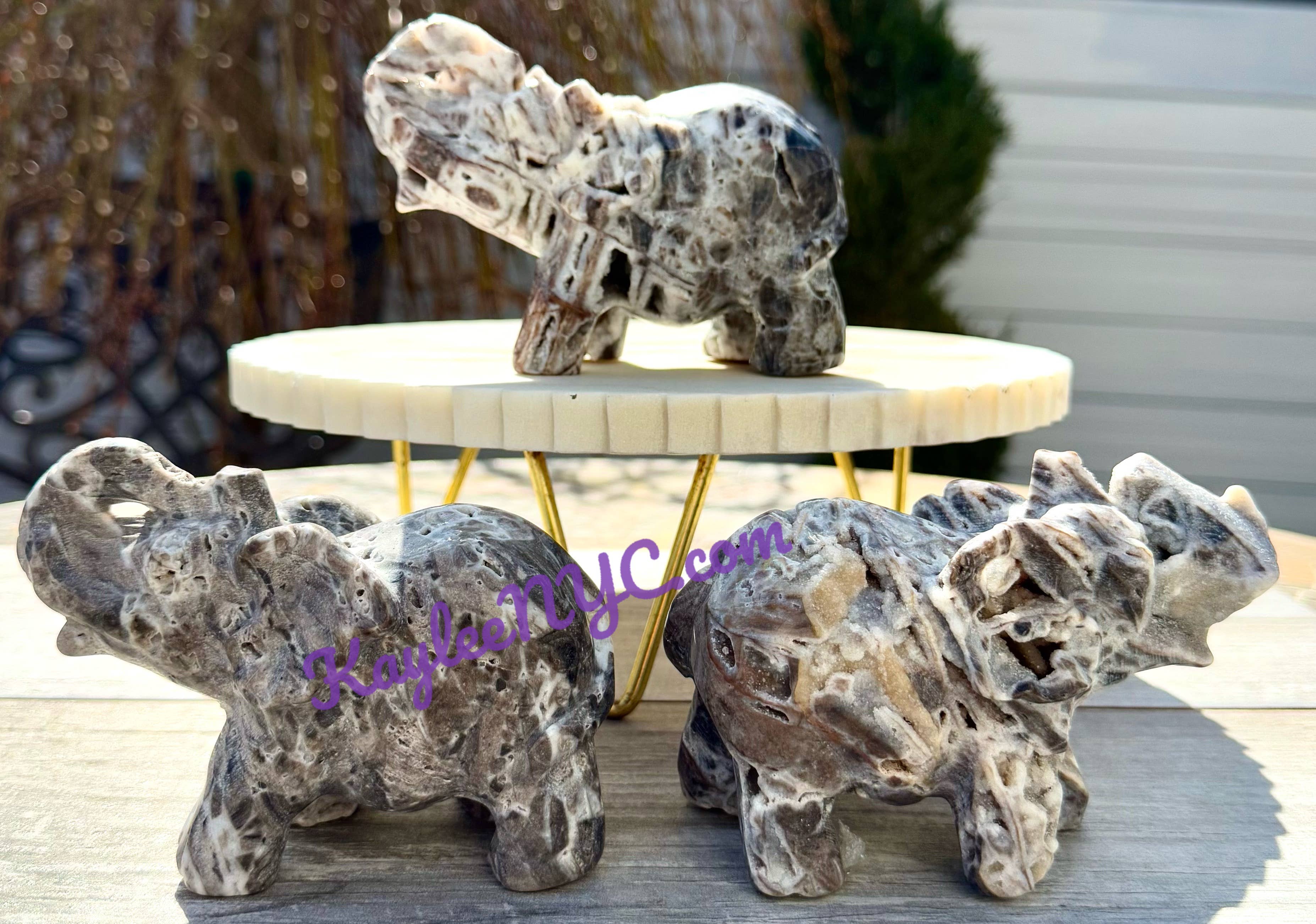 KayleeNYC - Wholesale Spiritual Stone/Crystal - Natural Sphalerite Elephants Healing Energy0