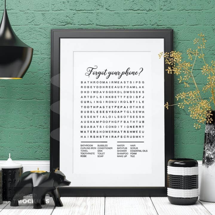 Forgot Your Phone? Funny Bathroom Print A4 - Toilet Humour for wholesale by Lunabuloona