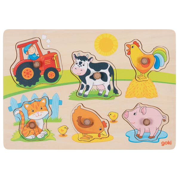 Goki America - Wholesale Puzzle - Kids - Lift out puzzle, on the farm0