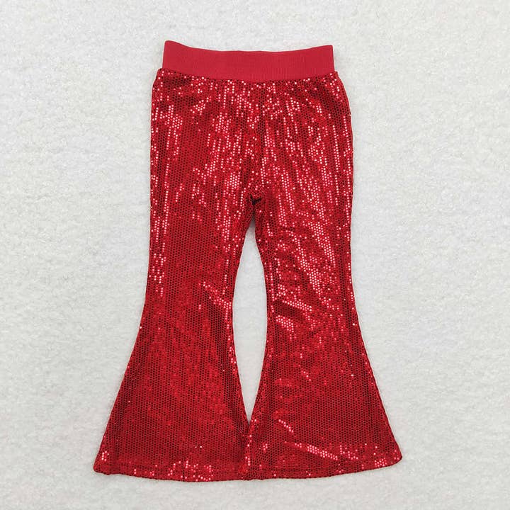 Aier Wholesale - Wholesale Pants - Kids - Baby Girls Colorful Sequin Sparkle Bell Bottom Pants
